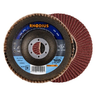 RHODIUS LSA F1 125 x 22.23 mm Stahl-Fächerschleifscheibe Korn 40 (202851)