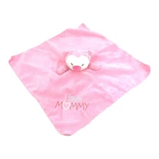 Baby Starters Pink Penguin Lovey Rattle I Love Mommy Security Blanket Plush Toy