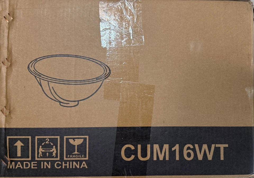 Avanity CUM16 White 16" Undermount Bathroom Sink With Overflow - Image 2 of 2