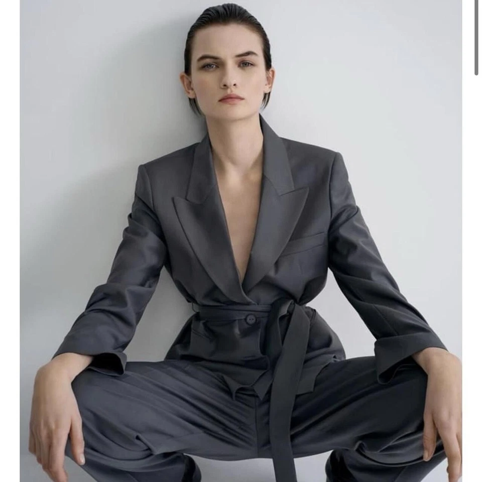 Nuevo con etiquetas Zara mezcla de lana para mujer con cinturón - S Foto 2 de 4