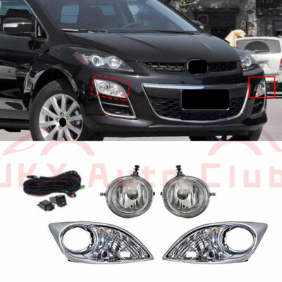 For Mazda CX-7 2010 2011 2012 z Front Fog Light Driving Lamp w/Switch Bulbs Kit