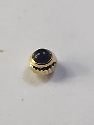 3mm Tap 12 Crown Black Stone Gold Tone Seiko Citizen Dustproof Recessed
