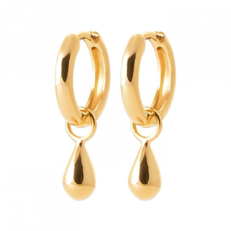 Boucles d'oreilles créoles goutte en plaqué or 18 carats durable