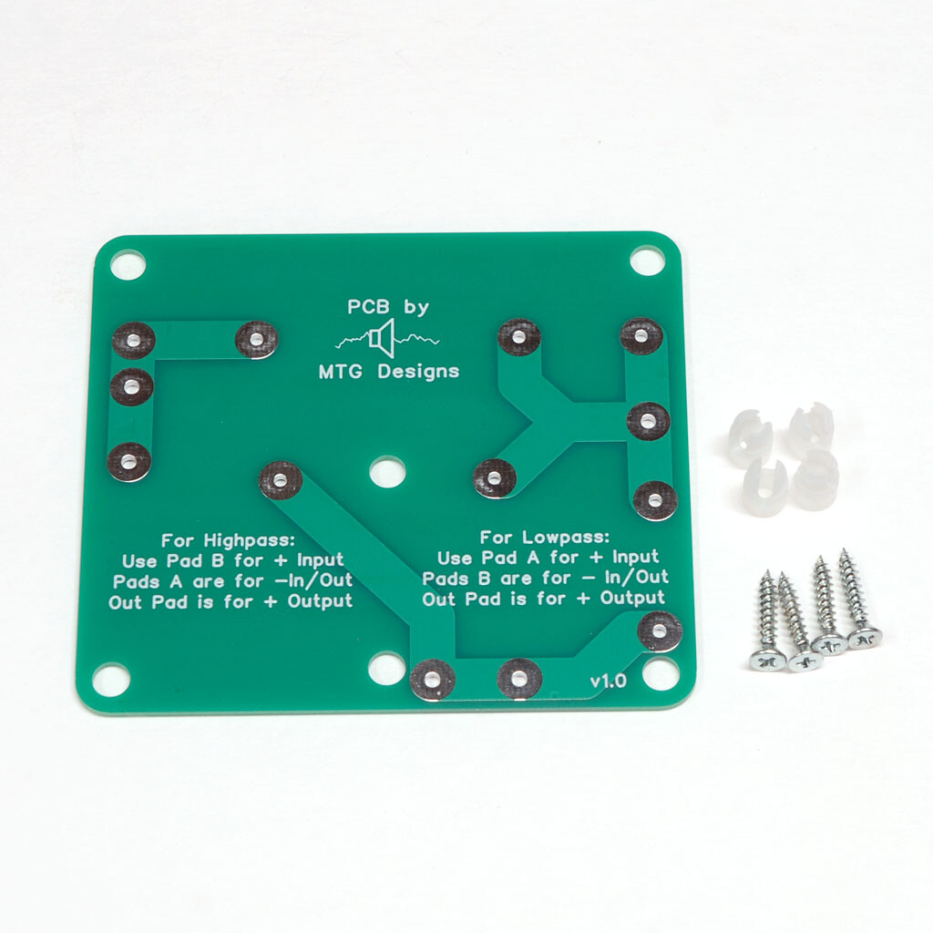 General Purpose DIY Speaker Crossover PCB - 2nd Order Highpass or