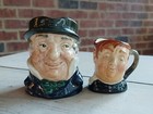New ListingVtg Lot of 2 Royal Doulton Capn Captain Cuttle & Fat Boy Toby Jugs Jug "A" Mark