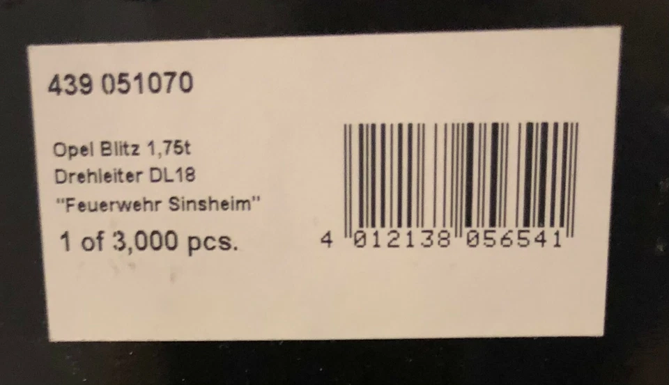 Minichamps Opel Blitz Firetruck Ladder DL18 1:43 - Image 2 of 2