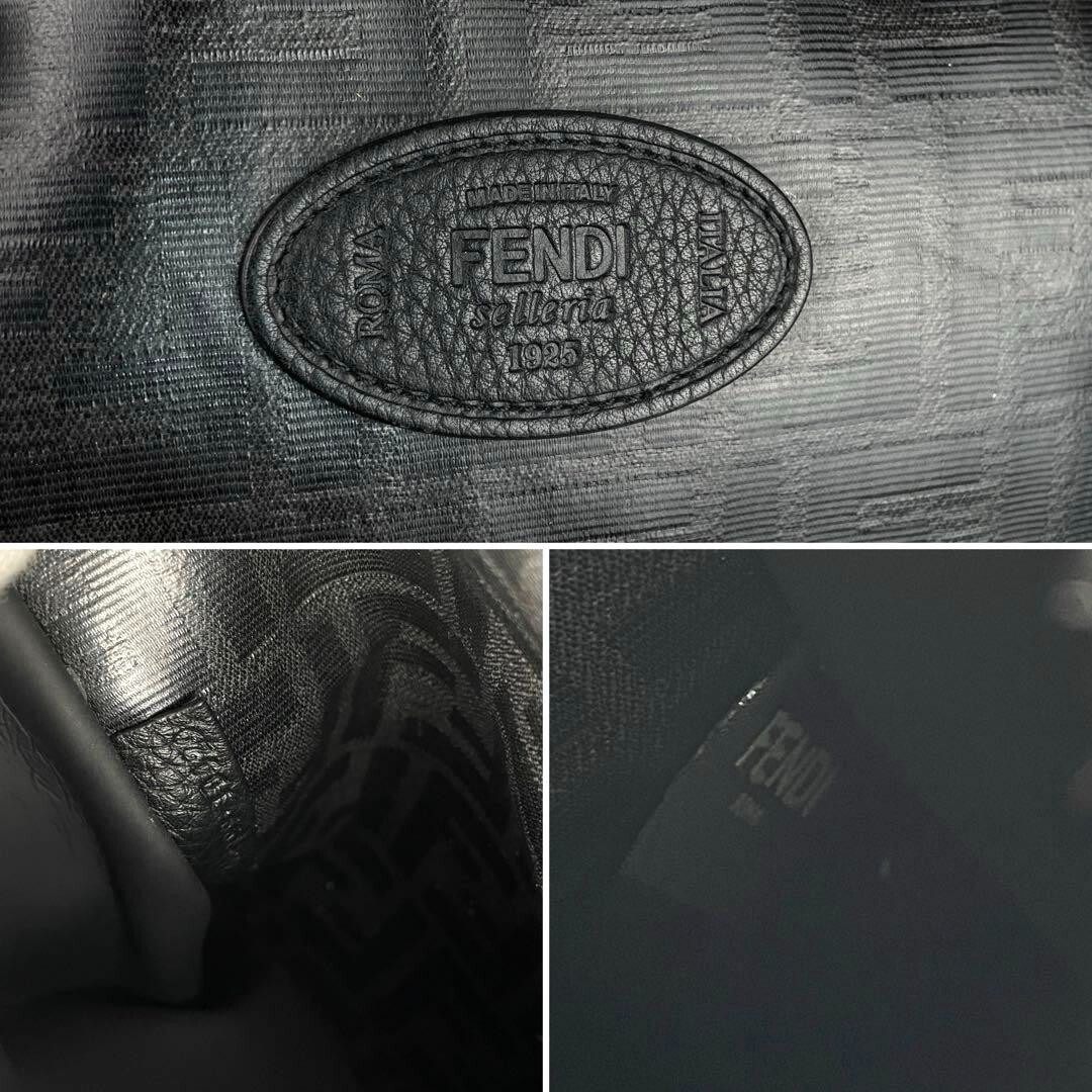 Fendi 7VA476 Selleria Peekaboo Black Calfskin 2Way Briefcase