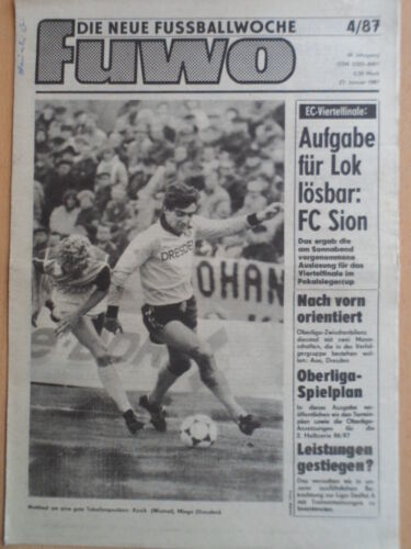 FUWO 4- 27.1. 1987 ** Konik Minge FC Sion Bilanz Dynamo Dresden Wismuth Aue COPA - Zdjęcie 1 z 1