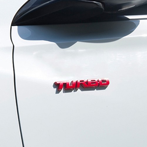 Red 3D TURBO Logo Car Styling Metal Sticker Body Trunk Emblem Badge Accessories - Picture 13 of 15