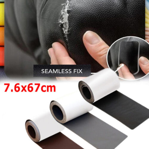Leather Vinyl Repair Kit Black Filler Restore Car Seat Couch Sofa Bus Patch Tape