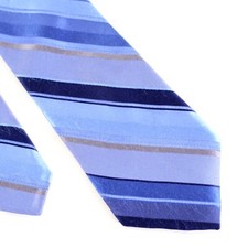 Van Heusen Blue Striped Woven Skinny Silk Tie