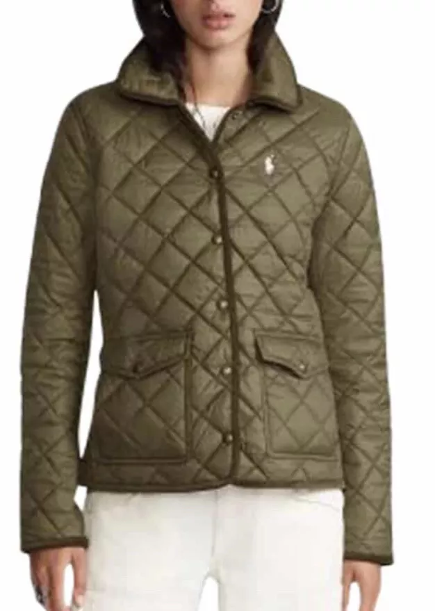 Polo Ralph Lauren Women's Quilted Jacket In Olive Green NWT