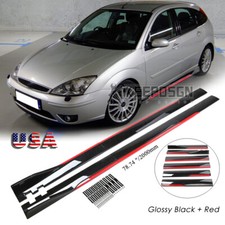 For Ford Focus Glossy Side Skirts Splitter Extension Rocker Panel Body Kit Parts