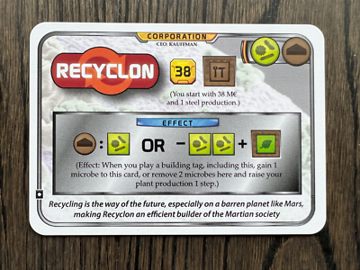 MARS.LLCページ Terraforming Mars Corporation Card - Recyclon Official Promo