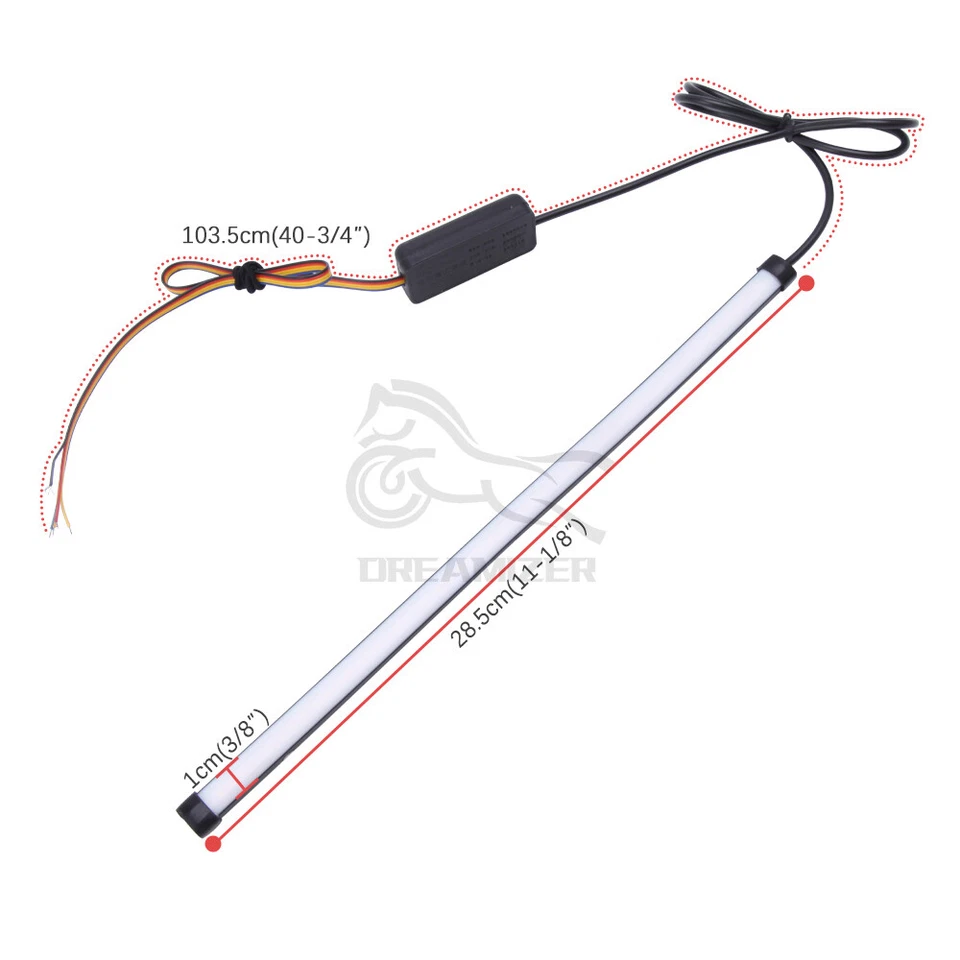 Tira de luces traseras de freno de luz de flujo LED universales para motocicleta 108 Foto 2 de 4