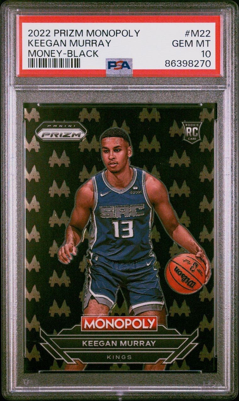 2022 Prizm Monopoly Keegan Murray - Money Black Case Hit PSA 10 RC