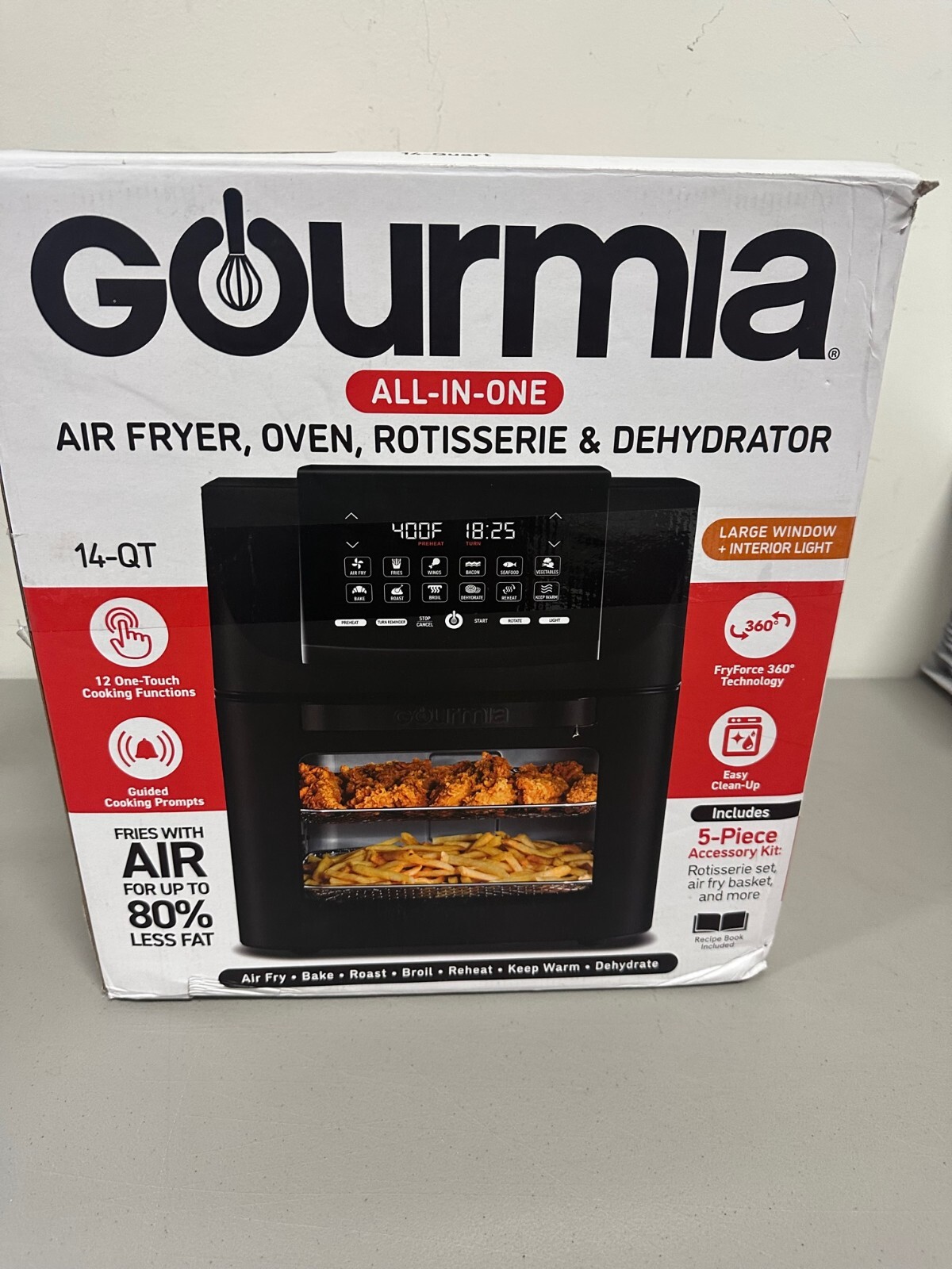 Gourmia 14qt AllinOne Digital Air Fryer Oven Rotisserie Dehydrator