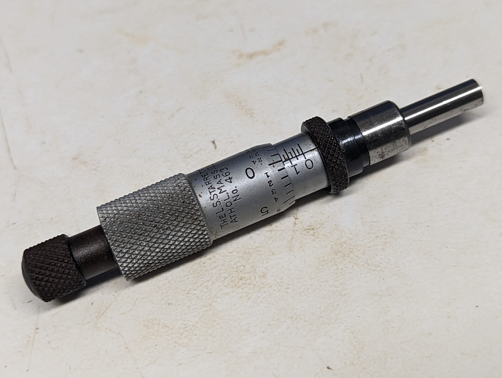 Used Starrett 01/2" Micrometer Head w/ Ratchet Stop and Lock Nut