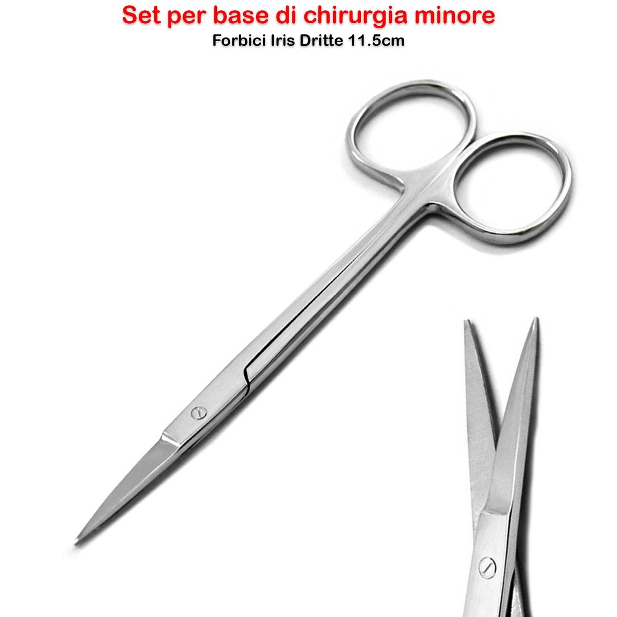 Porta Aghi Castroviejo E Micro Forbici Noyes &ndash; Kit Chirurgico Per Sutura, Dentista, Nuovo