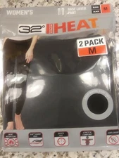 2 PACK 32 Degrees Heat Retention Women's Base Layer Pant Leggings Black Medium