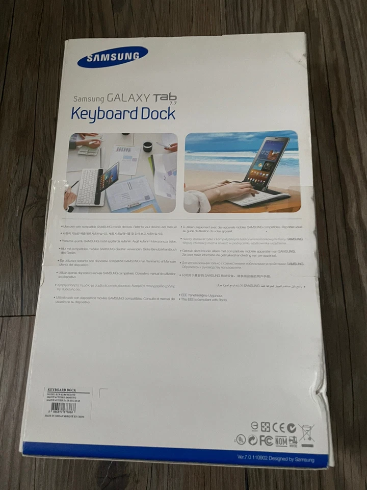 Samsung Galaxy Tab 7.7 Keyboard Dock White Boxed With Manual Unused. - Image 2 of 4
