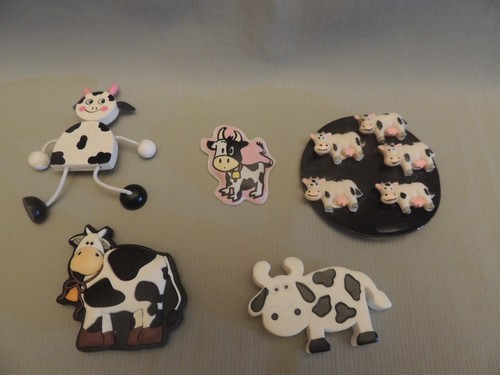 4 Fridge magnets & 1 pin cows Funky Land and Poivre Blanc par maped - Picture 2 of 15