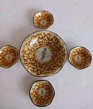 Vintage 1940s Planters Mr. Peanut Metal Serving Nut Bowls Set Of 5
