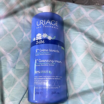 Uriage Bebe 1st Cleansing Cream With Organic Edelweiss 1 Litre 34fl.oz Exp:06/26