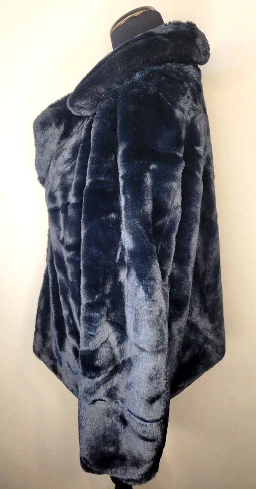 Abrigo Joujou Lujoso para Mujer XL Negro Imitación Piel Cierre a Presión Chaqueta Forrada Usado en Excelente Condición Foto 2 de 4