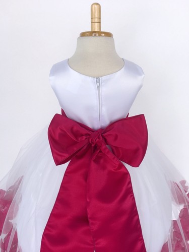 Flower Girl Dress Bridesmaid White Rose Petal Birthday Recital Pageant Easter 24 - 第 97/177 張圖片