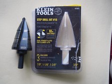 Klein Tools KTSB15 Steel Step Drill Bit Double-Fluted 7/8", 1-1/8", 1-3/8"