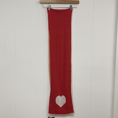 Jonathan Adler Scarf Orange Pink White Love Peace Reversible Boho 77 x 9 NWT