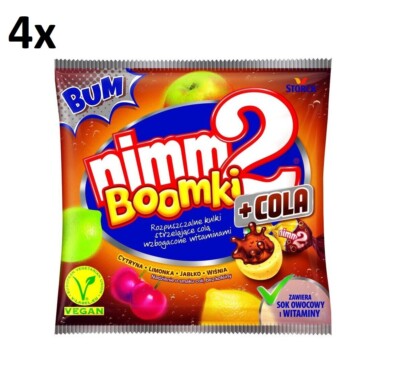 4 x STORCK Nimm2 Boomki Cola Fizzy Soluble Balls with Vitamins Pack 90g (3.17oz)