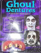 Halloween: GHOUL DENTURES FALSE Rotten  TEETH WITH PUTTY FOR A CUSTOM FIT  NEW