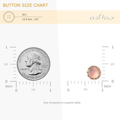 Craftisum 20-Pack Pink Translucent Glass Sewing Buttons – Half Eggshell Shape, 12.5mm (1/2"), Shank Back