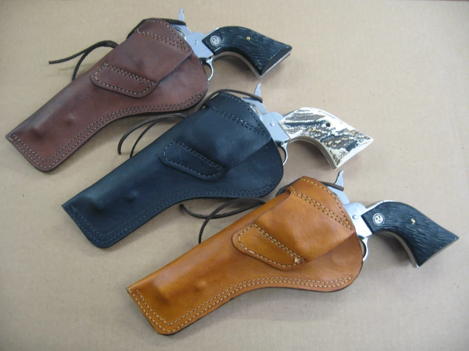 Funda de revólver de acción única con dibujo cruzado de cuero AZULA para... Elige pistola modelo A Foto 2 de 4