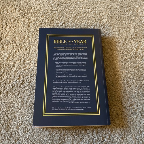 Bible in a Year - ESV Catholic Edition - St. Augustine Paperback - Picture 2 of 7