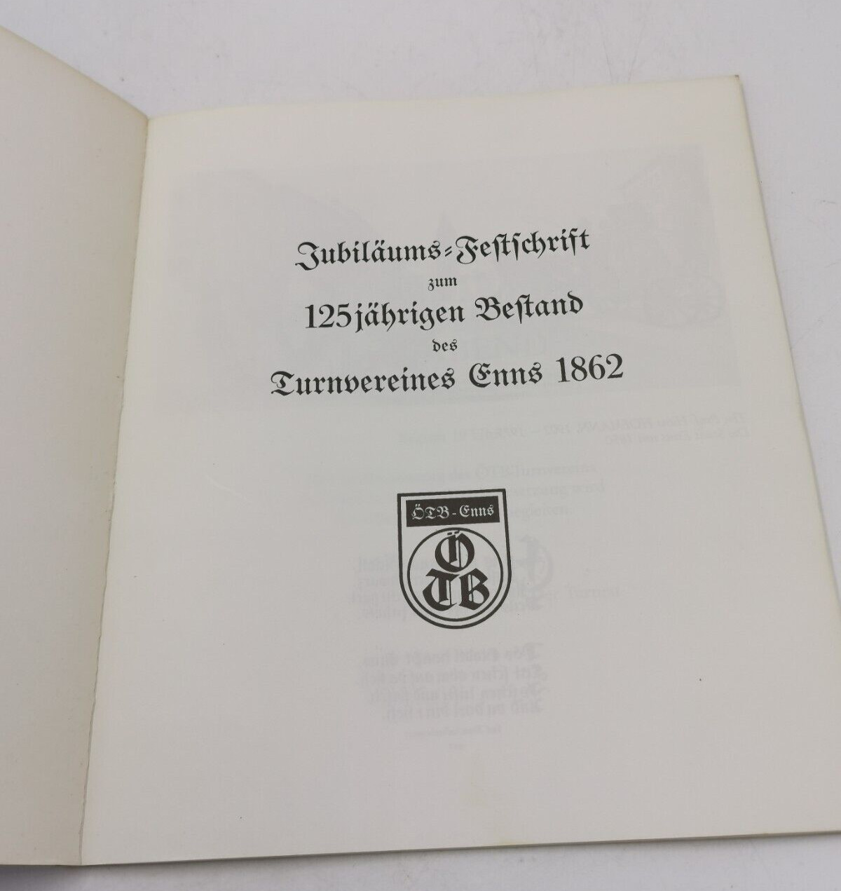 Turnverein Enns 1862 26-28 Juni 1987 Original Buch Österreich