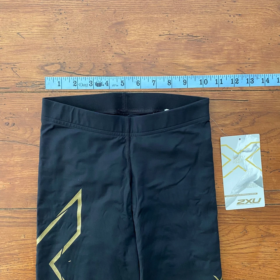 Medias 2XU para mujer XS 3/4 MCS térmicas Elite compresión alpina negras/doradas Capri Foto 3 de 4
