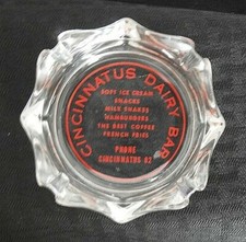 1940's Cincinnatus Dairy Barre Ny New York 2-DIGIT Phone Nombre Verre Cendrier