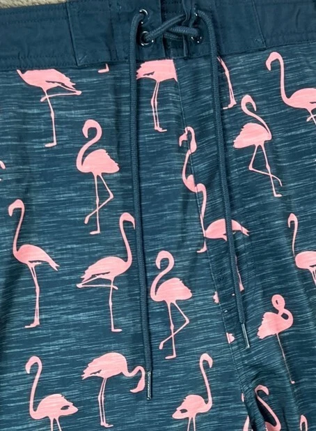 Sonoma Goods Para Hombres 2XL Traje de Baño Pantalones Cortos Azul Rosa Flamencos Baúl Malla Forrada Tabla Foto 3 de 4