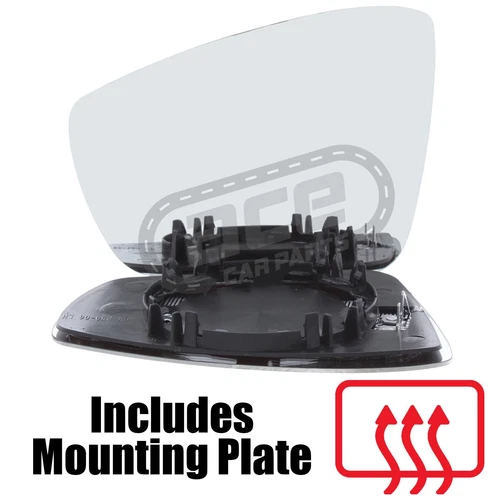 VW Polo Mk5 6R Hatchback 2009-> Heated Convex Mirror Glass Passenger Side Left