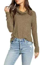 BP. Cozy Ribbed Turtleneck Top WOMENS XS XSMALL OLIVE GREEN NEW *Z12