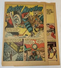 1947 four page cartoon story ~ MONTREAL MAROONS VS DETROIT RED WINGS in 1936