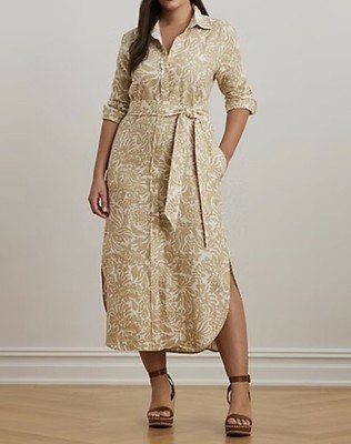 ralph lauren plus size shirt dress Lauren Ralph Lauren Plus Size Equestrian-Print Twill Midi Shirtdress