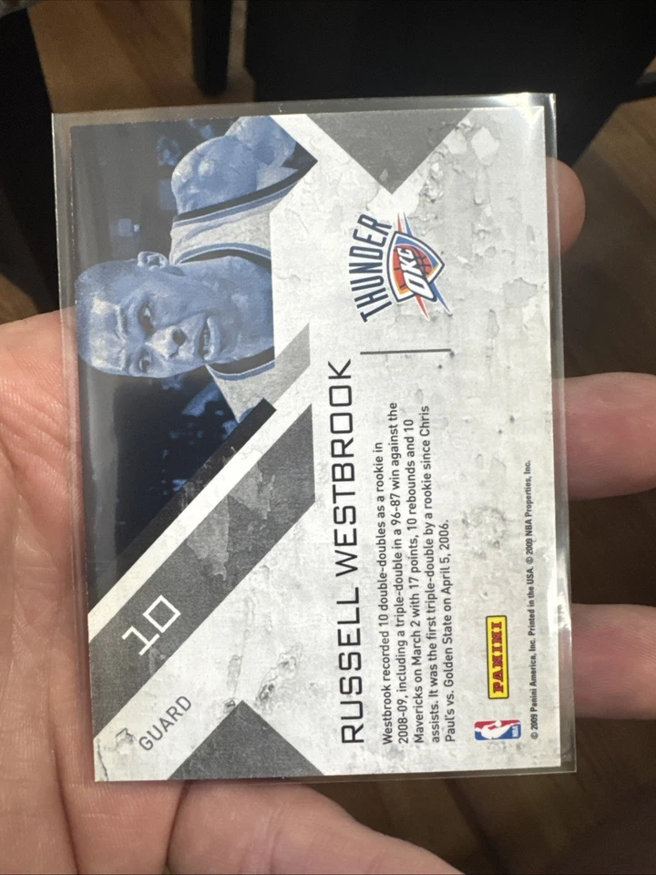 2009-10 Panini Threads - Triple Threat Russell Westbrook #10 - Image 2 of 2