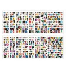 16 Feuilles Magazine Découpe Alphabet Autocollants Collage Design pour Artisans