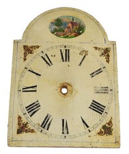 Altes Uhren Zifferblatt f Schwarzwalduhr Schilderuhr Uhrwerk Wanduhr clock dial