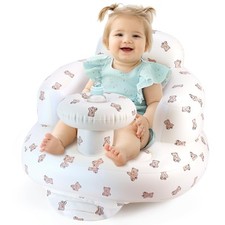 Inflatable Baby Seat for Babies 3-36 Months, Blow Up Floor Chair with Built-i...