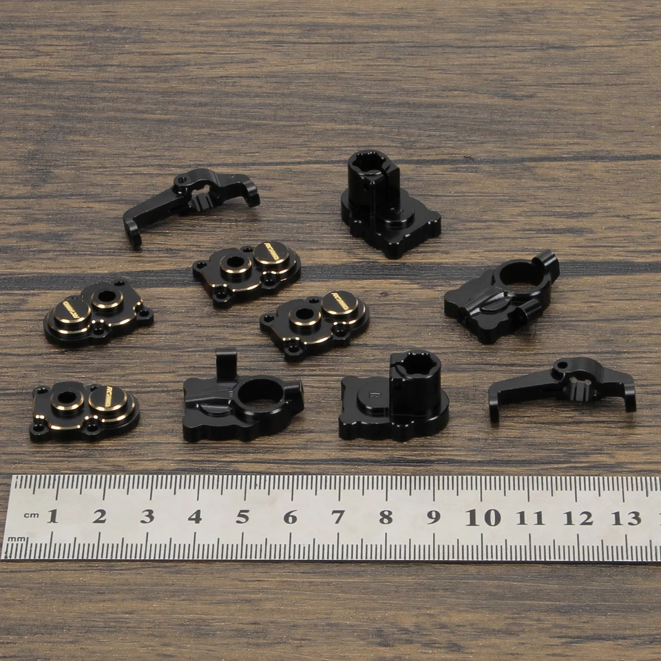 Bloques giratorios de carcasa de portal delantero/trasero de latón completo para orugas FMS FCX24 1-24 Foto 4 de 4